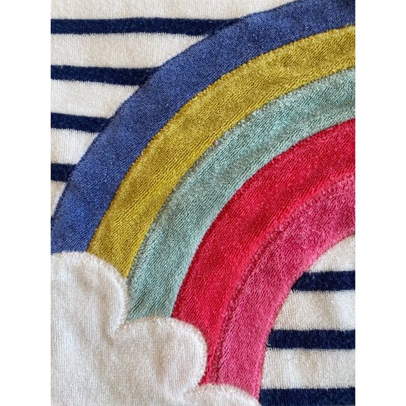 2-3Y Mjni Boden Rainbow Striped Toweling Hoodie - Picture 5 of 6